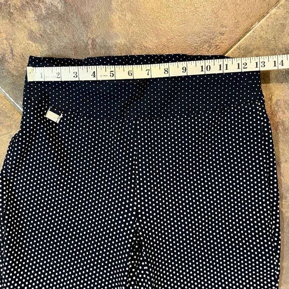 Premise Polka Dot Dark Navy and Cream Ombré Look Tummy Control Bengaline Pants S - Picture 3 of 13